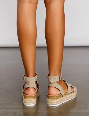 Soda Taupe Espadrille Platform Wedges thumbnail 5