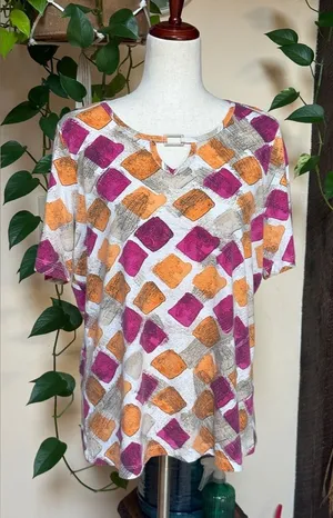 Purple and Orange Graphic Short Sleeve Tee thumbnail 1