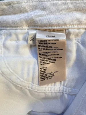 💥L’AGENCE Kendra High Rise Cropped Flare Jeans Blanc White Raw Hem Sz 24💛 thumbnail 10