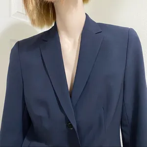 Brooks Brothers Navy Wool Blend 3- Button Women’s Blazer Size 6 thumbnail 4