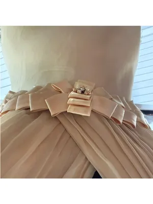 Vintage 90s prom dress golden satin open back mermaid formal homecoming fairy S thumbnail 6