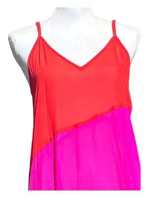 Lulus Seaside Retreat Color Blocking Side Slit Sheer Maxi Beach Cover Size Small thumbnail 5