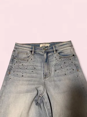 Hidden Jeans Light Blue Wide-Leg Jeans with Stud Accent thumbnail 3
