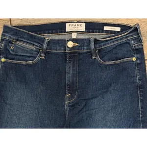 FRAME Le High‎ Flare Benedict Canyon Dark Wash High Rise Jeans Size 32 (30x30) thumbnail 3