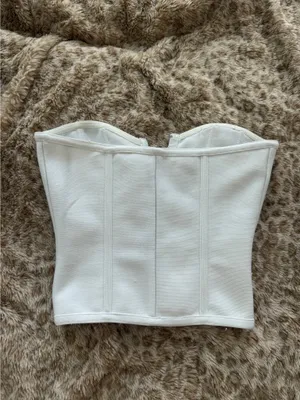Pretty Little Thing White Corset Top thumbnail 2