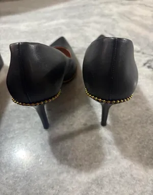 Coach black leather pointed toe pumps with gold studs along the edge, size US 6.5 thumbnail 6