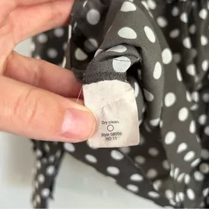 J. Crew Grey White Polka Dot Long Sleeve Blouse Preppy Office Small Medium thumbnail 3