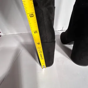 Chinese Laundry Black Suede Lace Up Back Chunky Heel Over The Knee Boots‎ Size 8 thumbnail 6