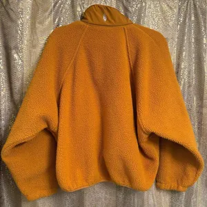 Free People Hit The Slopes Fleece‎ Jacket Russet Orange Oversized Small thumbnail 2