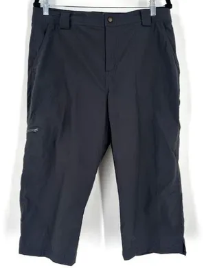 LL Bean Comfort Cycling Capris Pants Removable Shorts Size Medium‎ Black Hiking thumbnail 1