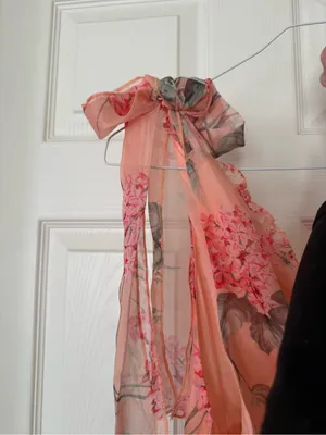 Petal & Pup Peach Floral Tiered Ruffle Maxi Dress thumbnail 4
