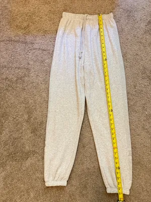 NWT VICTORIA'S SECRET PINK FLEECE HIGH WAIST GYM PANTS Small GREY SHINE thumbnail 7
