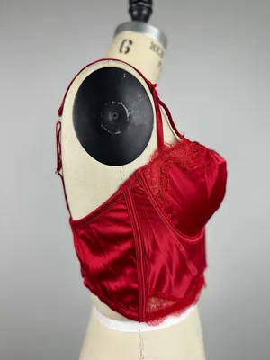 Victoria's Secret Dream Angels Red Satin Lace Bustier Corset Top 38DD/E85 thumbnail 5