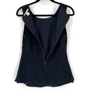 Banana Republic Lace‎ Overlay Career Blouse Sleeveless Back Zip Size 8 medium thumbnail 4