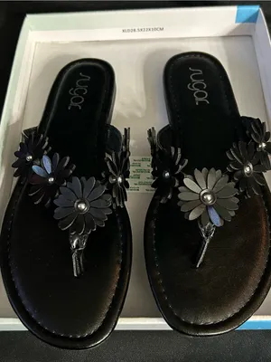 Sugar Finesse Women’s Black Daisy Floral Thong Sandals SZ 9 BNIB thumbnail 4