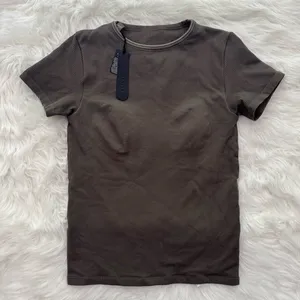 Nike Skims Ribbed Seamless Short Sleeve Top Dusty Oakmoss / Dune Size Medium thumbnail 4