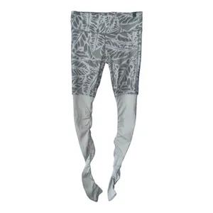 Alo White/Gray Palm Leaf Goddess Leggings, Small‎ thumbnail 3