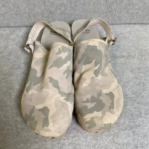 Earth Camo Leather Wood Clogs Women 11 Gray Studded Slingback Comfort Shoes EUC‎ thumbnail 4