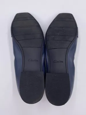 Clarks Women's Tilmont Slip Ballet Flats Size 9 Wide Navy Blue Leather Elastic thumbnail 8