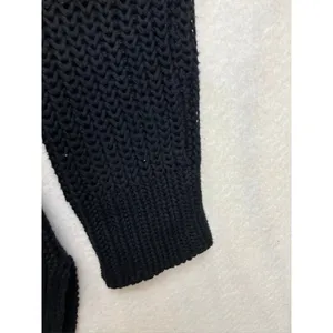 Lauren Ralph Lauren Black Cable Knit Cotton Sweater‎ Women's Size Medium thumbnail 6