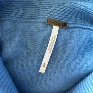NWT Free People Ottoman Slouchy Knit Tunic Sweater Cashmere L Blue Z128-14 Lux thumbnail 6