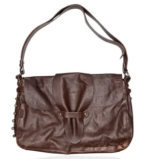 Lamarthe Paris Soft Leather Bag Brown Slouchy Hobo Studded Y2K‎ Made In Romania thumbnail 1