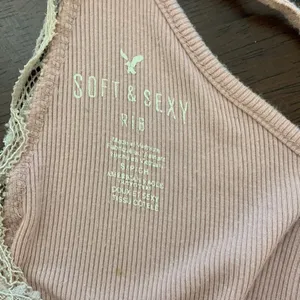American Eagle soft and sexy ribbed pink lace cami | size s/m thumbnail 3