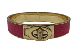 COACH Leather Turn Lock Hinges Bangle Bracelet thumbnail 2