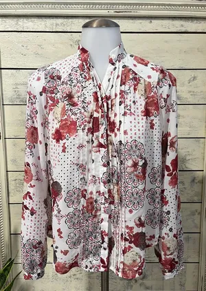 Abercrombie & Fitch Floral Button Up Sheer Blouse Size Small thumbnail 1