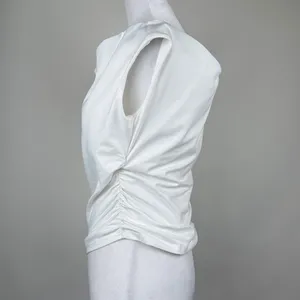 Trendy Queen Off The Shoulder Top Y2K Summer Shirts Double Lined White Large thumbnail 6