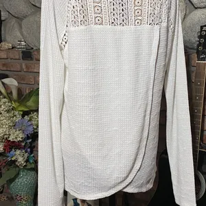 LUCKY BRAND Thermal Henley w/Crochet Detail & split lower back overlap- NICE ONE thumbnail 6