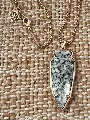 Kendra Scott Kimmy Necklace Gray Granite Pendant thumbnail 1