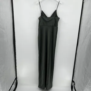 BHLDN Size 14‎ Freya Satin Charmeuse Maxi Slip Dress Moss Green Bridesmaid NWT thumbnail 6