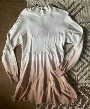 Wild Fable Ombré mockneck tiered sweatshirt dress thumbnail 1