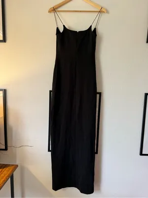NWT Camila Coelho Nova Maxi Dress Spaghetti-Strap with Thigh Slit thumbnail 4