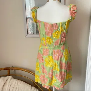 Sabo Skirt Tillie Mini Dress in Rose Fill Green Size Large US 8 thumbnail 6
