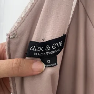 Alex & Eve Sequin Cocktail Dress Sz 12 Prom Old Hollywood Gala Champagne Rose thumbnail 10