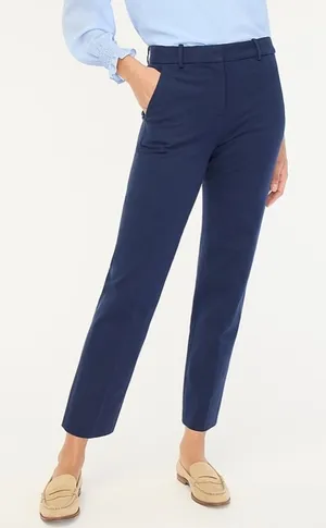 NWT J Crew Factory Kallie straight-leg pant Size 6 Navy thumbnail 1
