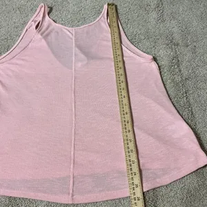 Free People Pastel‎ Pink Ribbed V-Neck Tank Top Scoop Back Sleeveless Knit M thumbnail 5