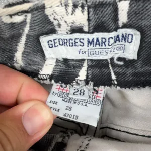 Vintage Guess By Georges Marciano Jeans Womens 28 Gray Zebra Skinny Ankle Zip thumbnail 14