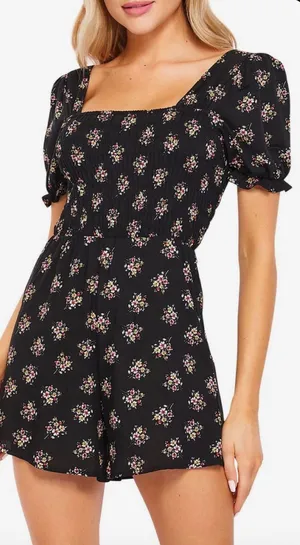Black Floral Romper thumbnail 1