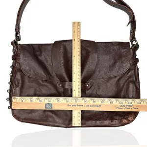 Lamarthe Paris Soft Leather Bag Brown Slouchy Hobo Studded Y2K‎ Made In Romania thumbnail 13