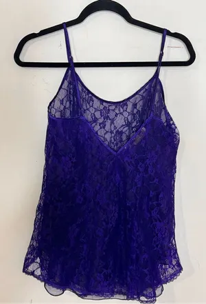 Victoria’s Secret Vintage Gold Label Purple Lace Babydoll Cami Small thumbnail 1