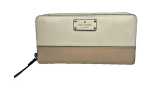 KATE SPADE Wellesley Neda Clutch Wallet Zip Around Beige Off-White thumbnail 1