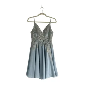 Rated PG PromGirl Homecoming Mini Dress Blue size 0 Beaded Lace Feminine fairy thumbnail 2