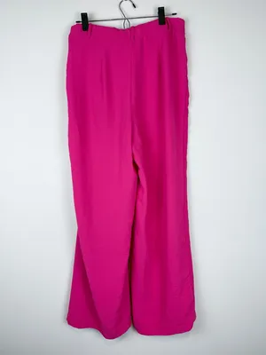 Adrienne Vittadini Hot Pink Gauzy Wide Leg Trousers Size Medium thumbnail 7