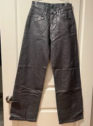 Wild Fable Women's Metallic Gray High Rise Jeans thumbnail 1