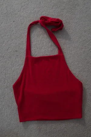 American Threads Red Crop Top thumbnail 1