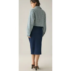 Anthropologie Dolan Left Coast Cropped Jacket Women XS Blue Houndstooth Print thumbnail 4