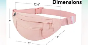 Belt Bag Pink 4 Zipper Pockets Fanny Pack Waist Bag Crossbody Travel Running OC4 thumbnail 3